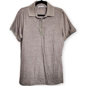 NEW Geoffrey Beene Linen Polo Mens Medium Brown Lightweight